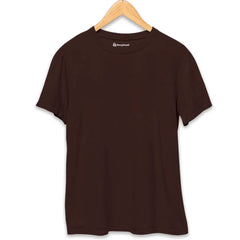 Coffee Brown Round Neck Plain T-Shirt The Shophaul