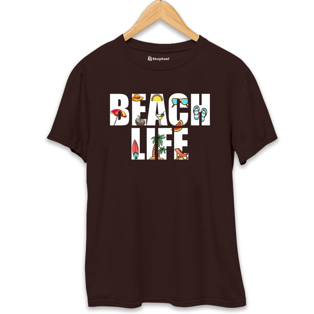 Beach Life T-Shirt  Coffee-Brown-XXL