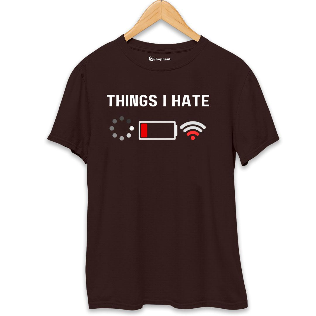 Things I hate Coding T-Shirt  Coffee-Brown-XXL