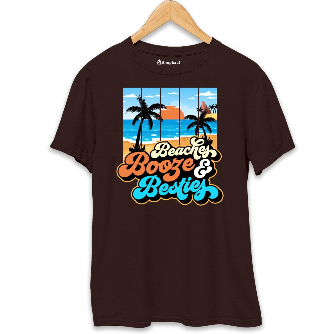 Beaches Besties T-Shirt  Coffee-Brown-XXL