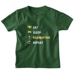 Kids Eat Sleep Badminton T-Shirt 