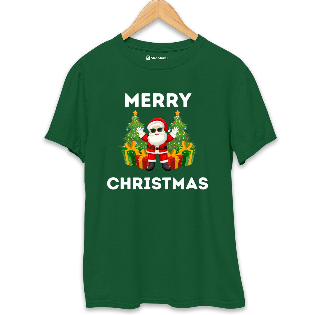 Merry Christmas T-Shirt  Bottle-Green-XXL