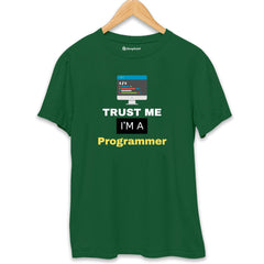 Trust Me I am Developer Coding T-Shirt  Bottle-Green-XXL