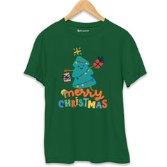 Merry Christmas T-Shirt  Bottle-Green-XXL