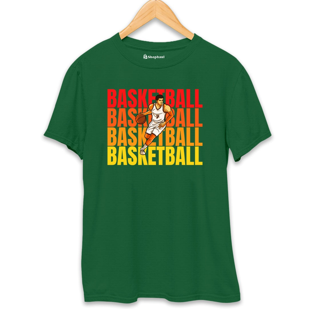 Basketball T-Shirt  Bottle-Green-XXL