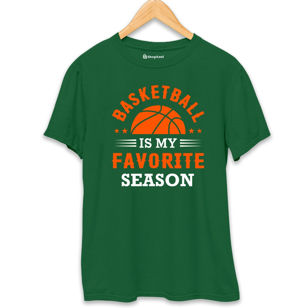 Basketball is my Favorite Season T-Shirt  Bottle-Green-XXL