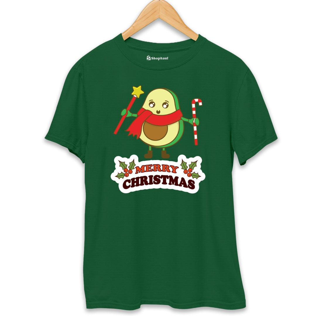 Panda Christmas T-Shirt  Bottle-Green-XXL