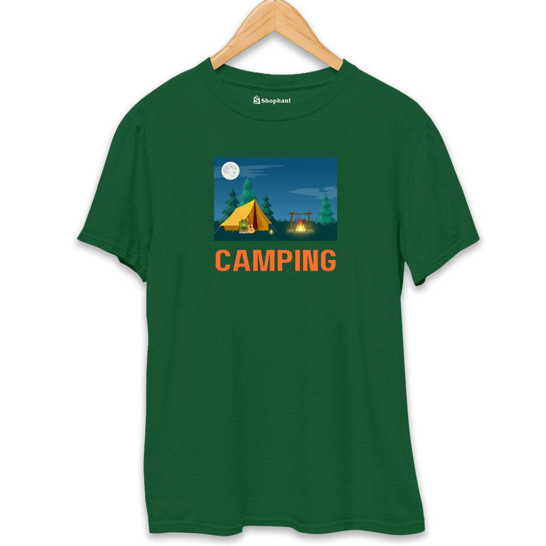 Camping T-Shirt  Bottle-Green-XXL