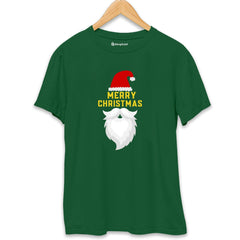 Merry Christmas Santa T-Shirt  Bottle-Green-XXL