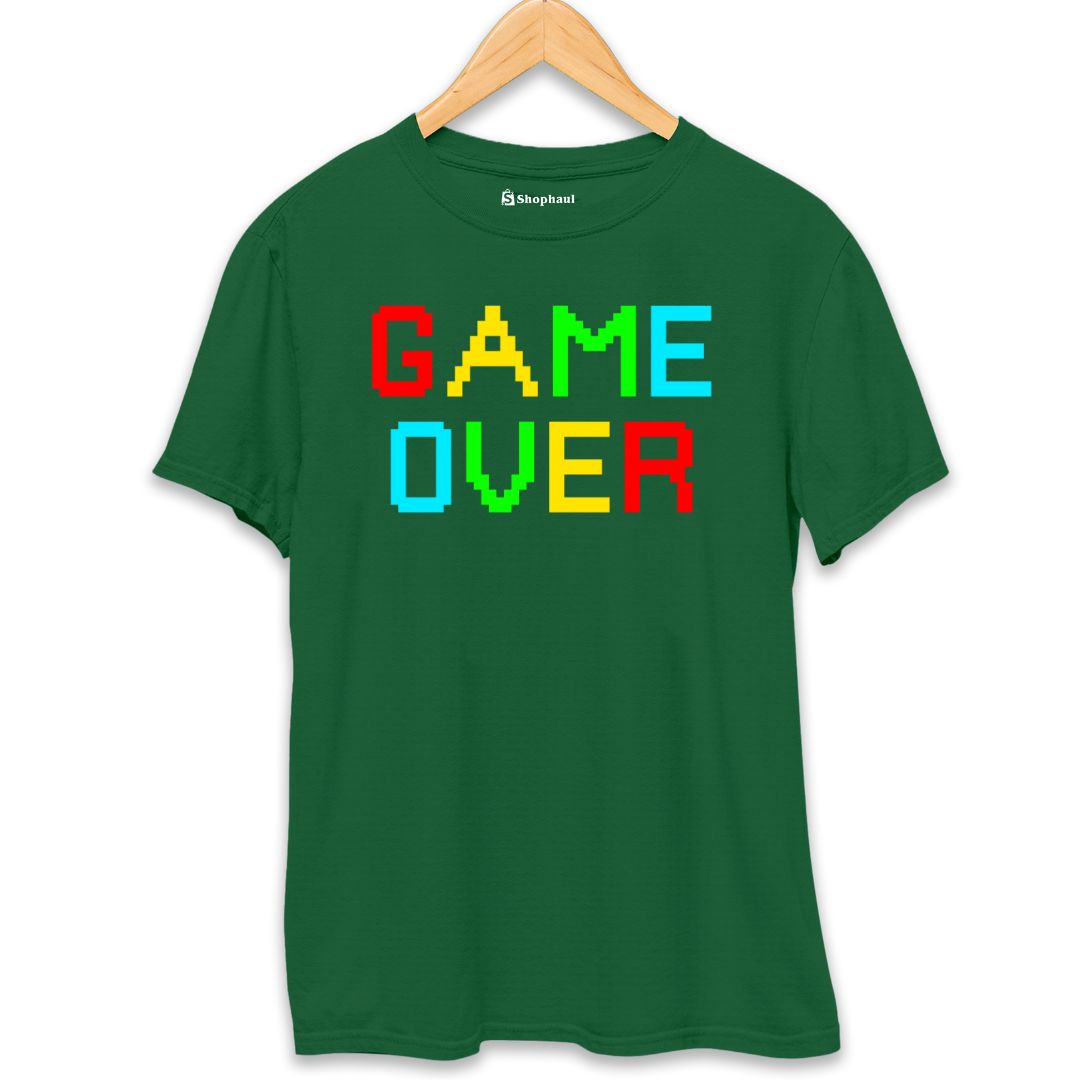 Game Over Gaming T-Shirt  Bottle-Green-XXL