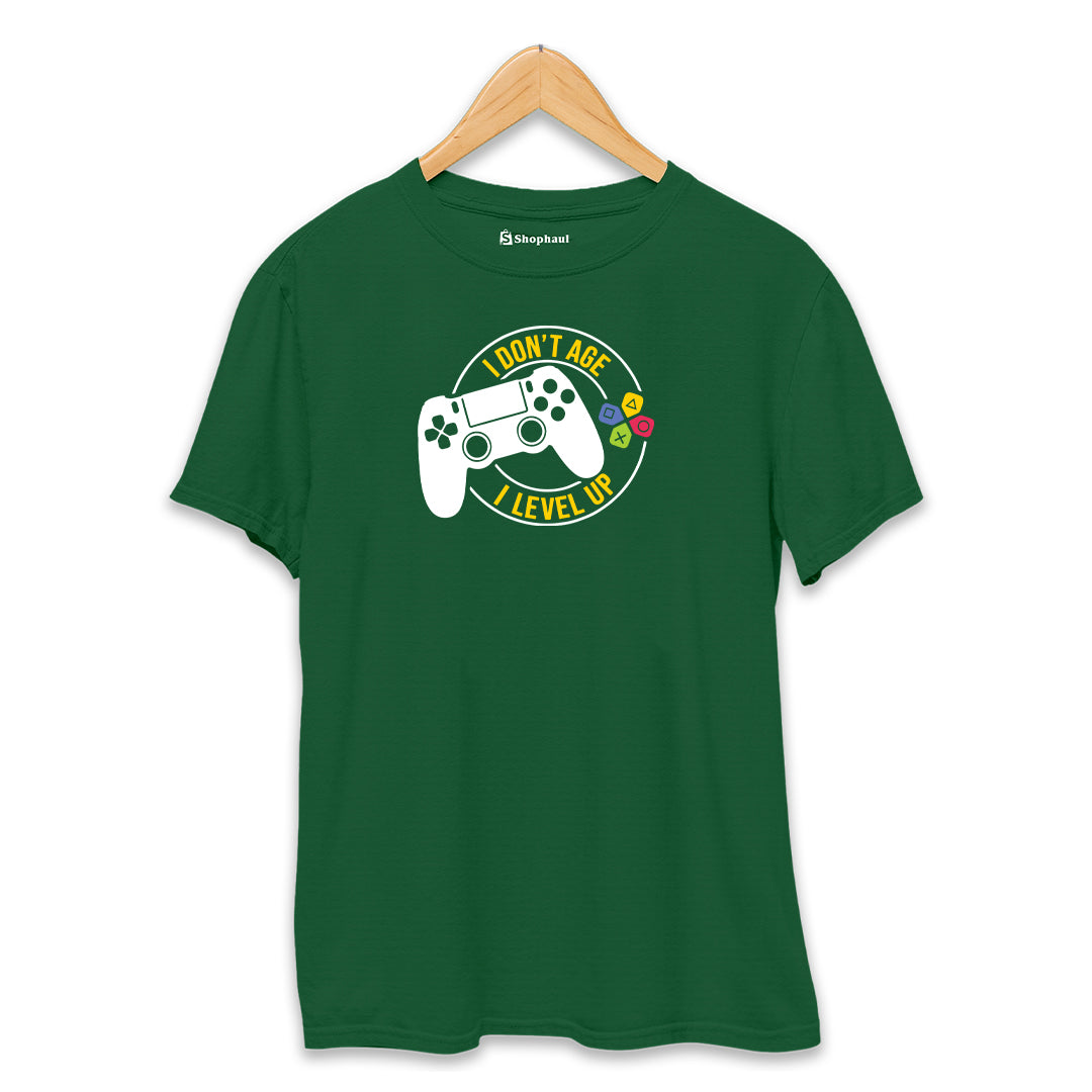 I Don't Age Gaming T-Shirt  Bottle-Green-XXL