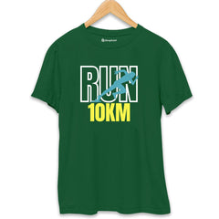 RUN 10KM Running T-Shirt  Bottle-Green-XXL