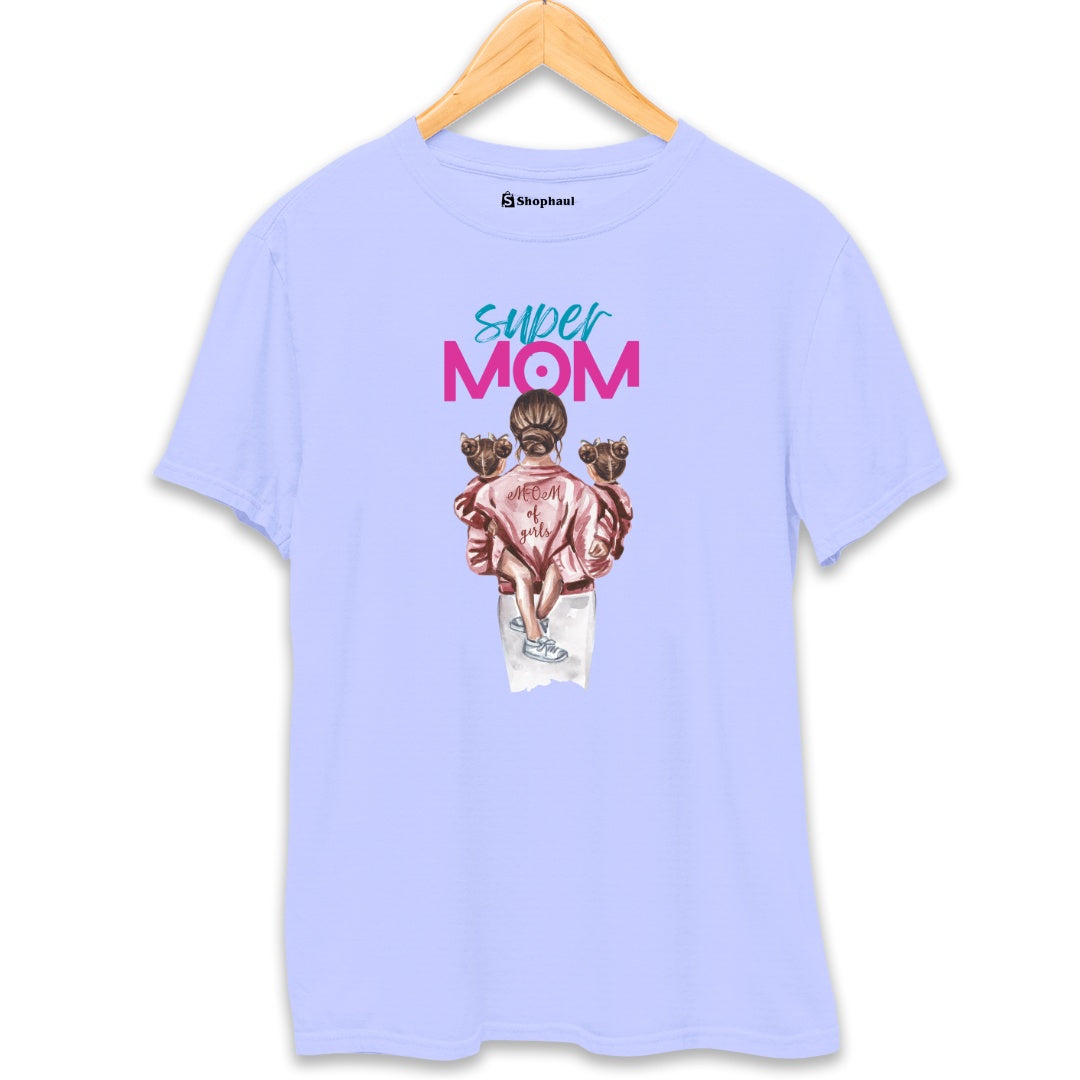 MOM of Girls T-Shirt  Lavender-XXL