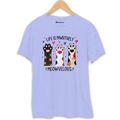 Life is pawsitively meowvelous Cat T-Shirt