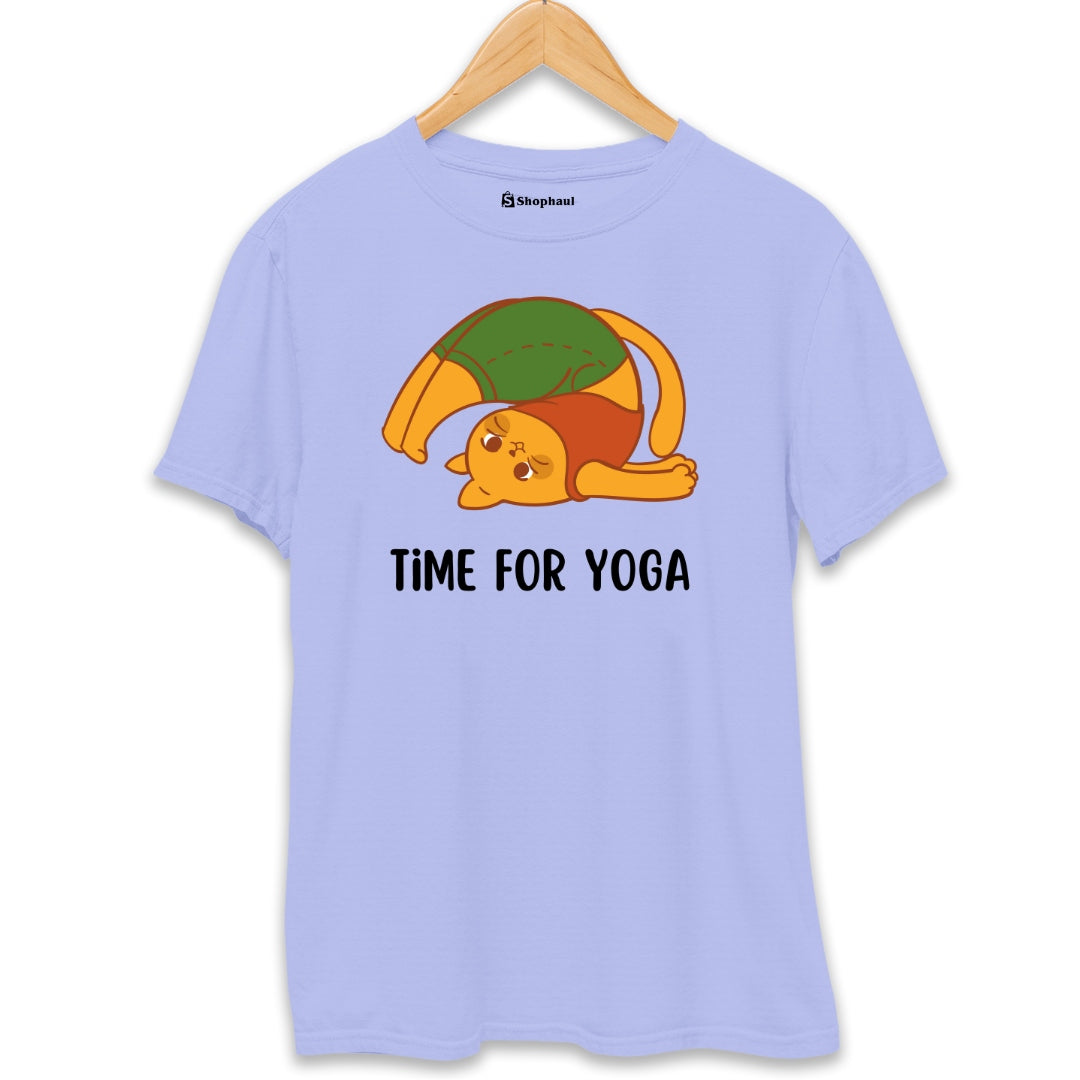 Time for Yoga Panda T-Shirt  Lavender-XXL