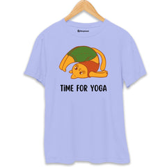 Time for Yoga Panda T-Shirt  Lavender-XXL