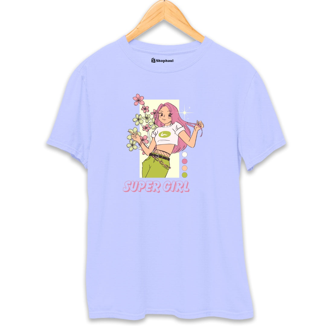 Super Girl T-Shirt  Lavender-XXL