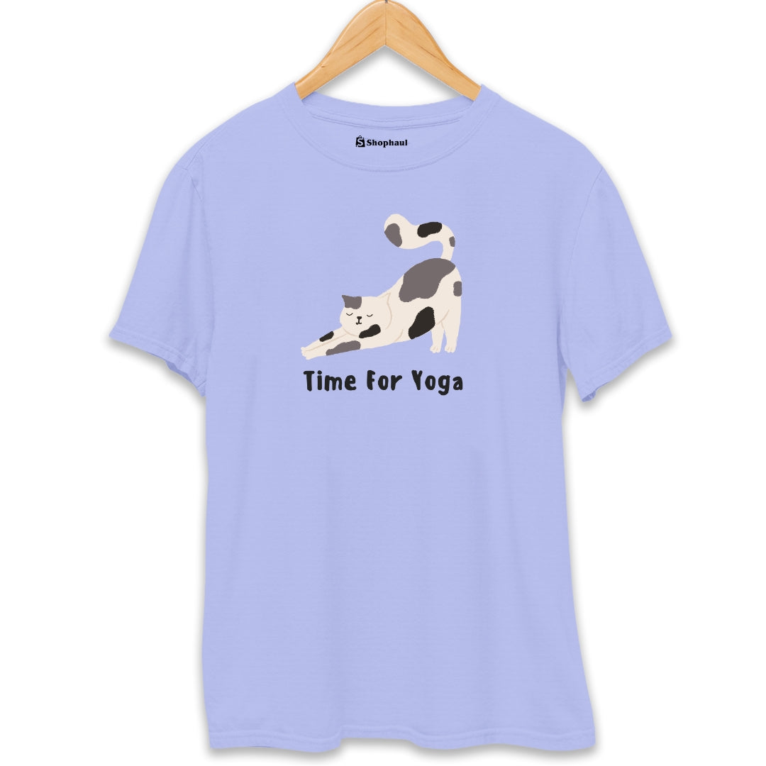 Time for Yoga Funny T-Shirt  Lavender-XXL