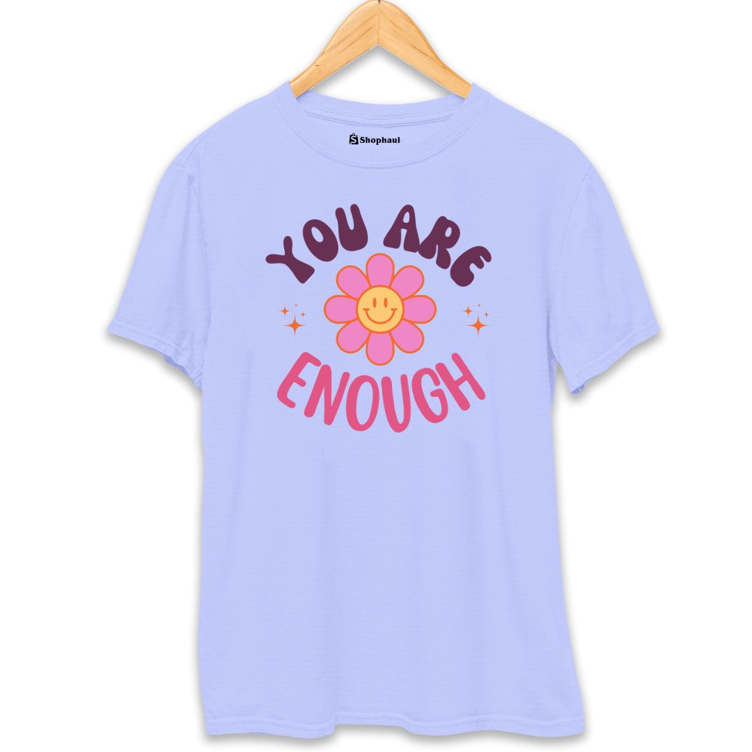 You are Enough Smiley T-Shirt  Lavender-XXL