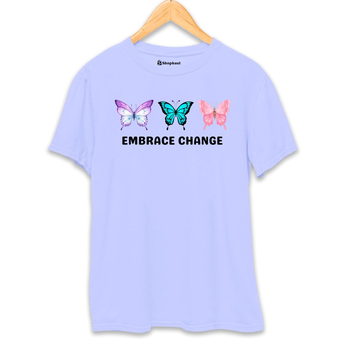 Embrace Change Butterfly T-Shirt  Lavender-XXL