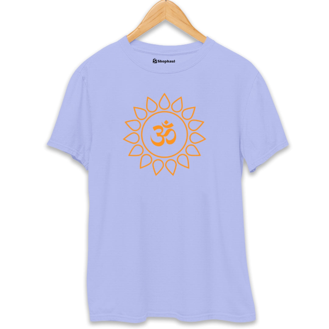 Om Rangoli Yoga T-Shirt  Lavender-XXL