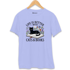 Life is better with Cats and Books T-Shirt