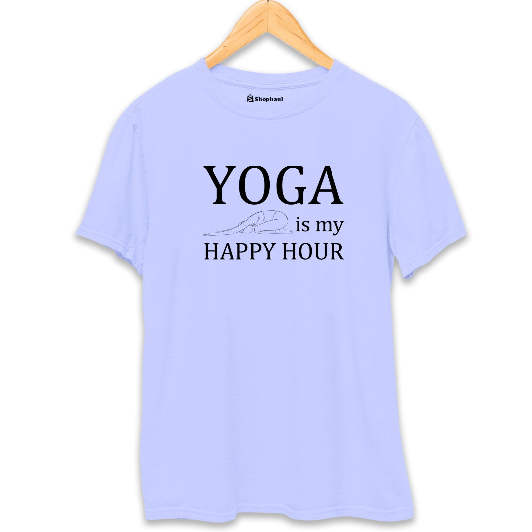 Yoga is my Happy Hour T-Shirt  Lavender-XXL