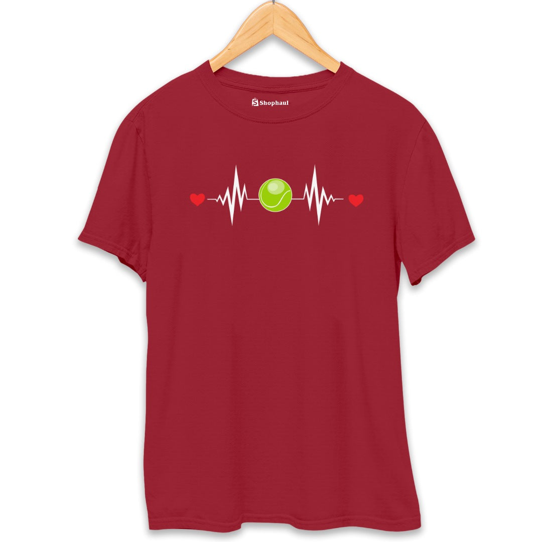 Tennis Heartbeat T-Shirt  Maroon-XXL