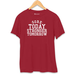 Sore Today Stronger Tomorrow Gym T-Shirt  Maroon-XXL