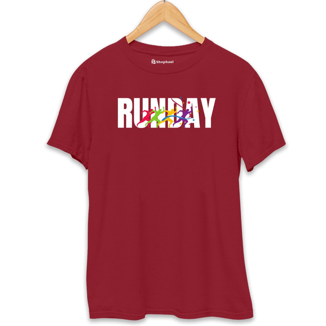 Runday Running T-Shirt  Maroon-XXL