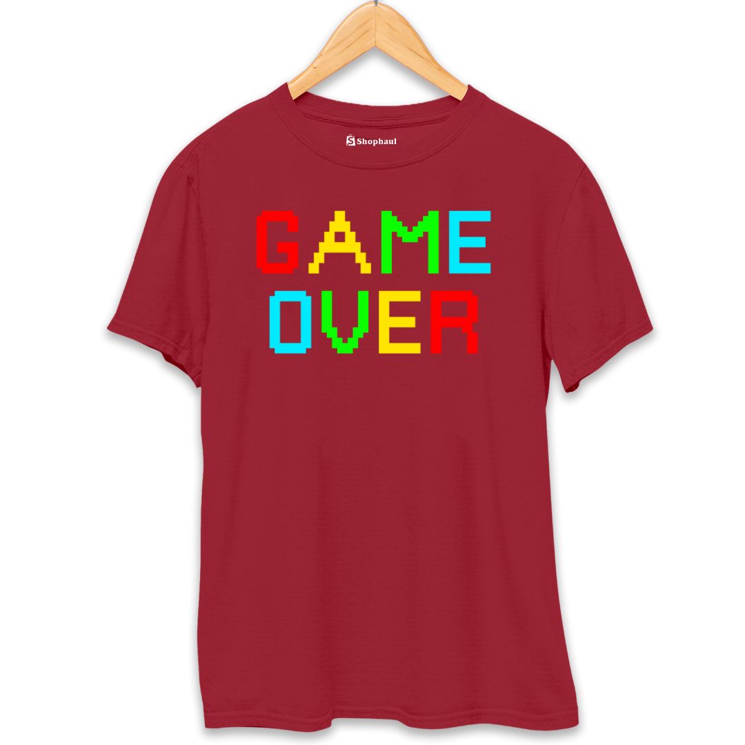 Game Over Gaming T-Shirt  Maroon-XXL