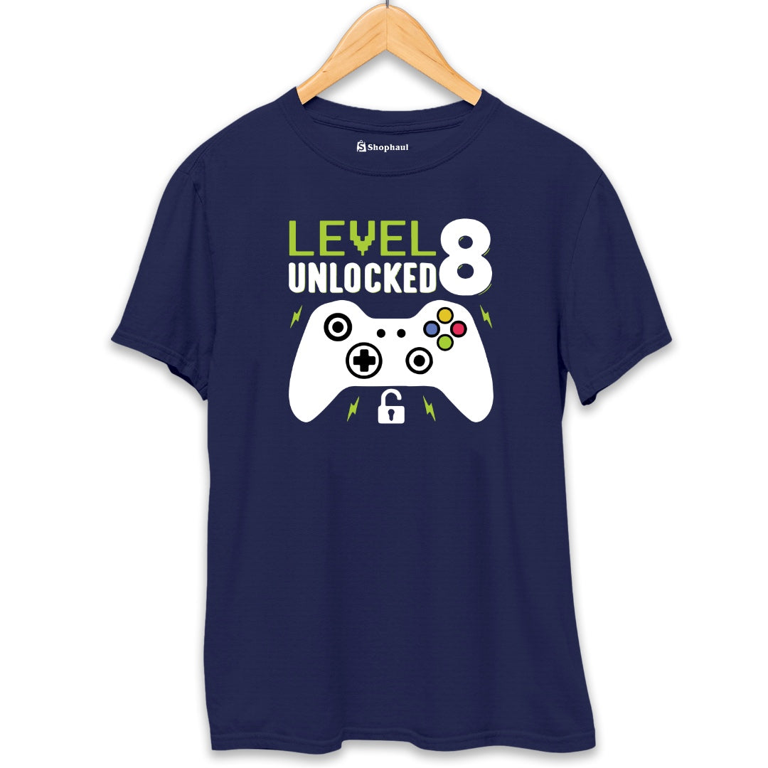 Level Unlocked Gaming T-Shirt  Navy-Blue-XXL