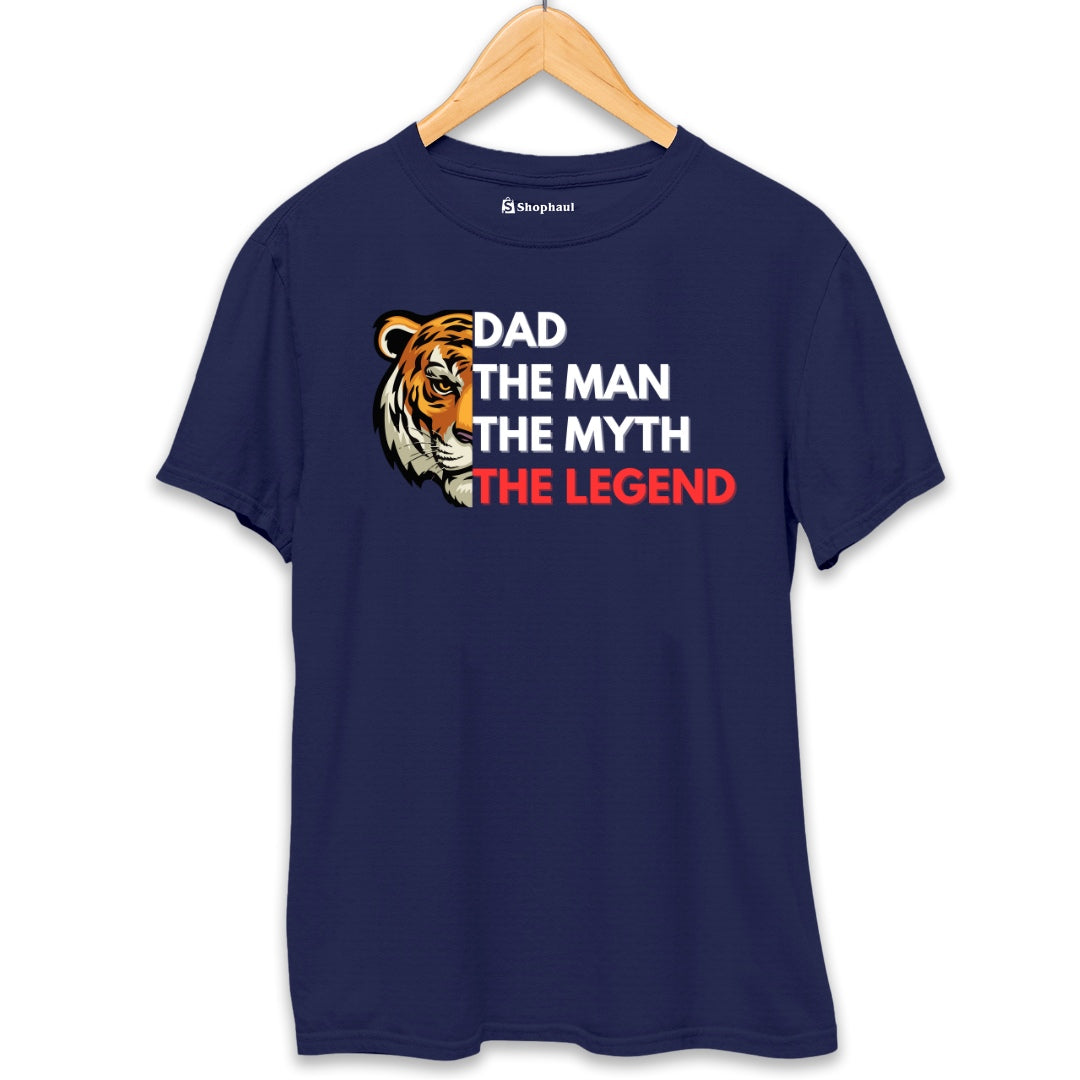 The Man The Myth The Legend Tiger T-Shirt  Navy-Blue-XXL