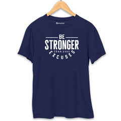 Be Stronger than Excuses Gym T-Shirt  Navy-Blue-XXL