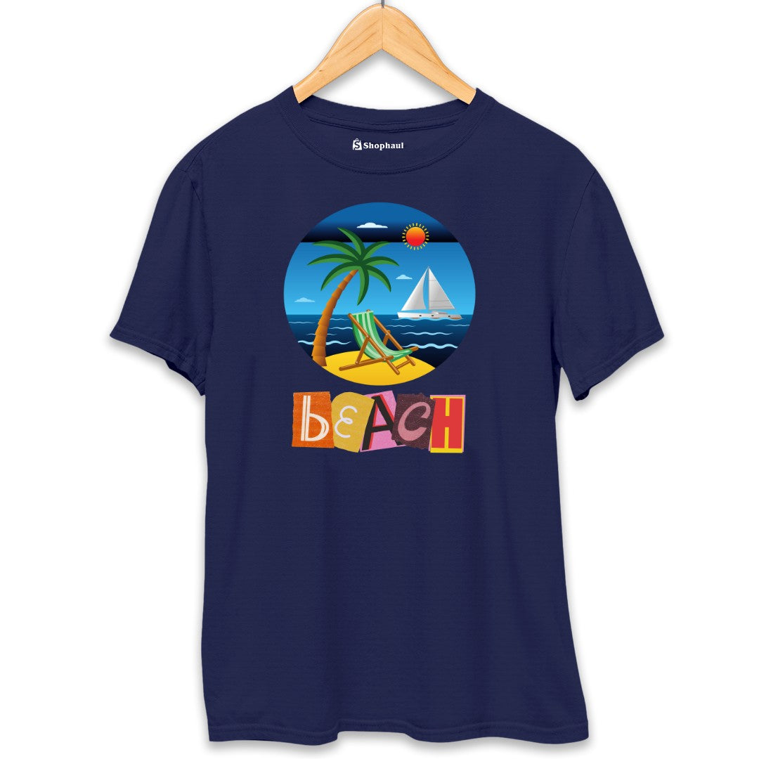 Beach T-Shirt  Navy-Blue-XXL