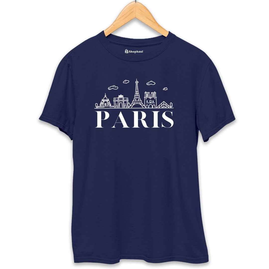 Paris Travel T-Shirt  Navy-Blue-XXL