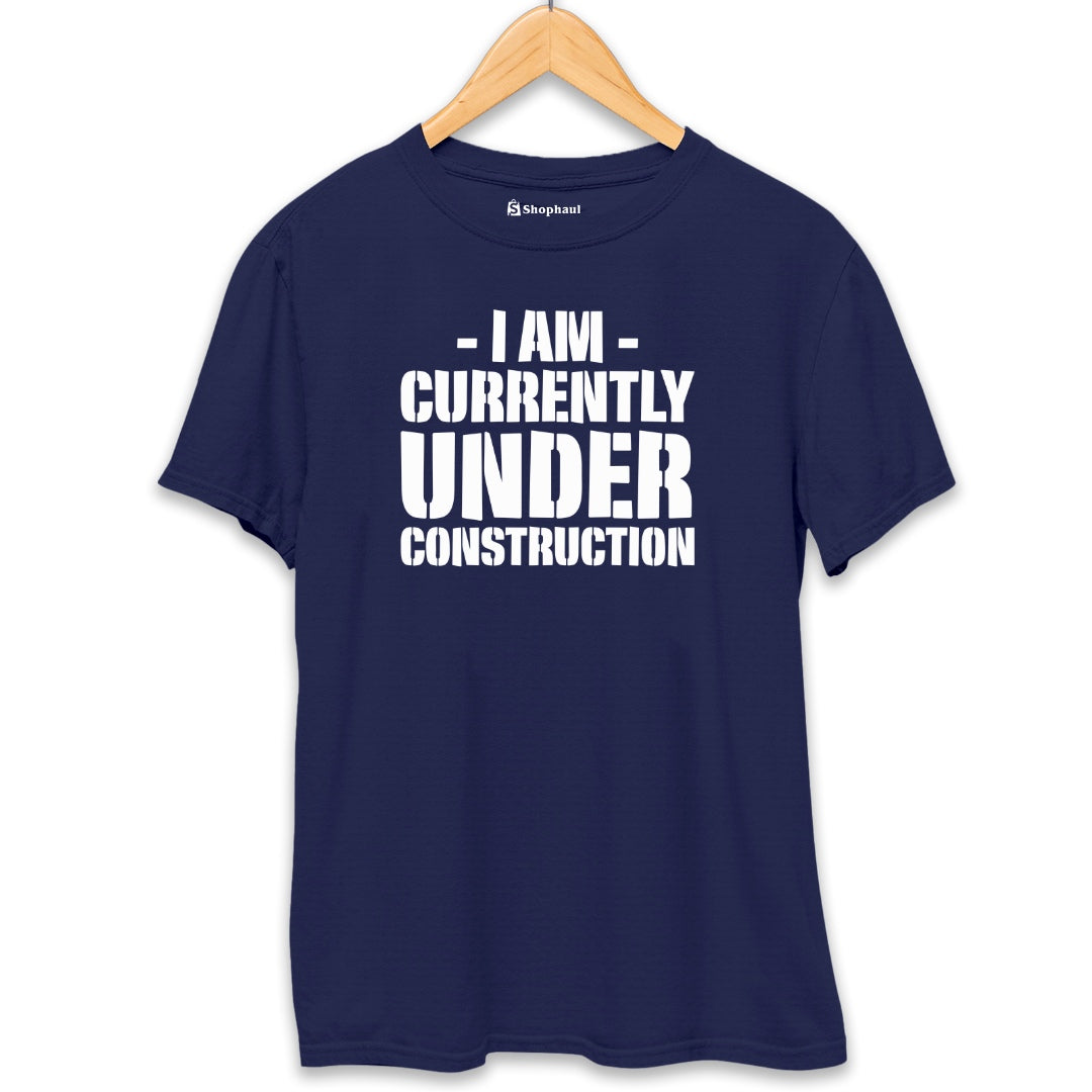 I am under Construction Gym T-Shirt  Navy-Blue-XXL