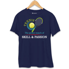 Tennis is perfect Match of Skill Passion T-Shirt  Navy-Blue-XXL