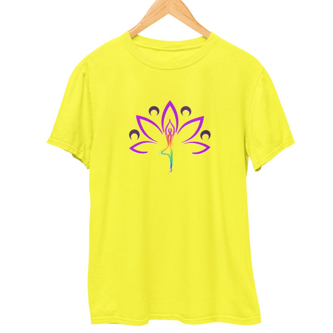 Surya Namaskar Yoga T-Shirt  New-Yellow-XXL