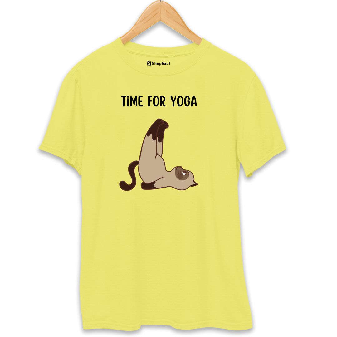 Time for Yoga T-Shirt  New-Yellow-XXL