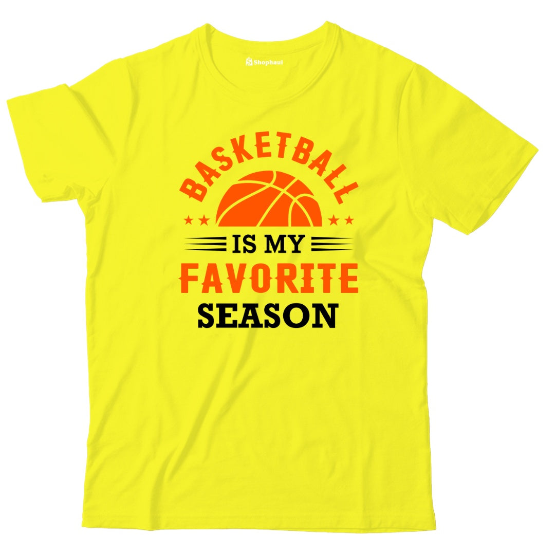 Kids Basketball is my Favorite Season T-Shirt  New-Yellow-13Yrs