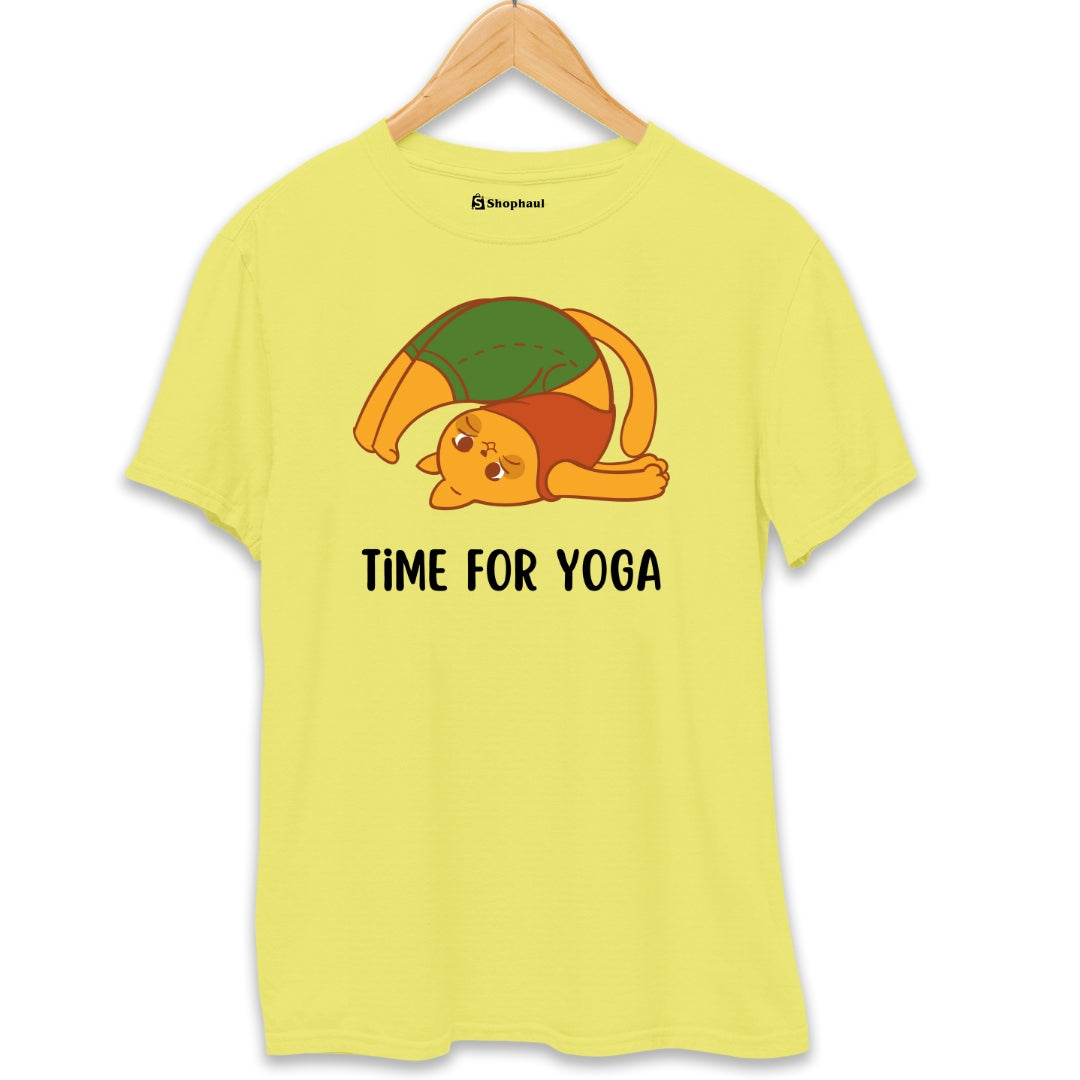 Time for Yoga Panda T-Shirt  New-Yellow-XXL