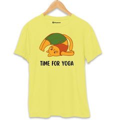 Time for Yoga Panda T-Shirt  New-Yellow-XXL