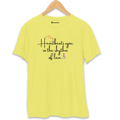 Heartbeat in Sync Love T-Shirt  New-Yellow-XXL