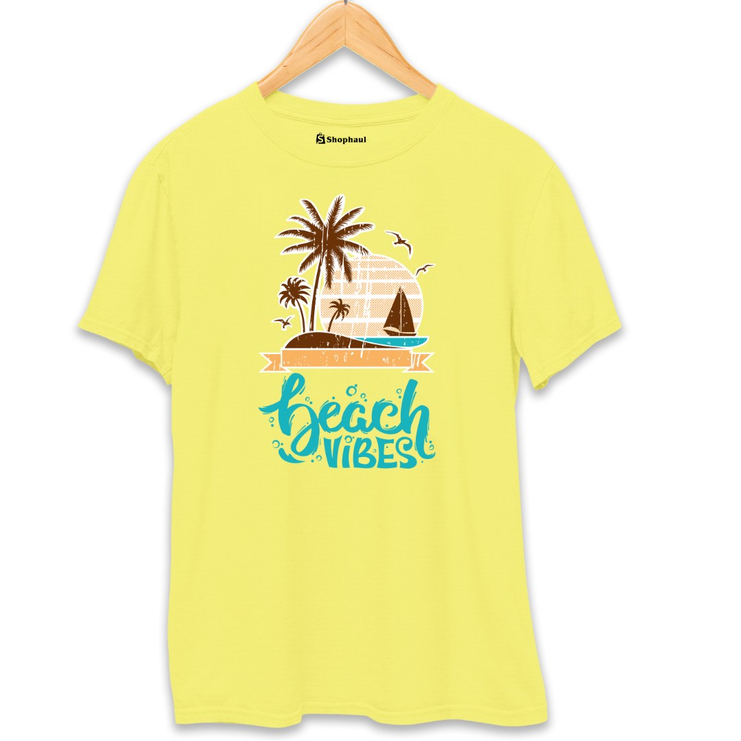 Beach Vibles T-Shirt  New-Yellow-XXL