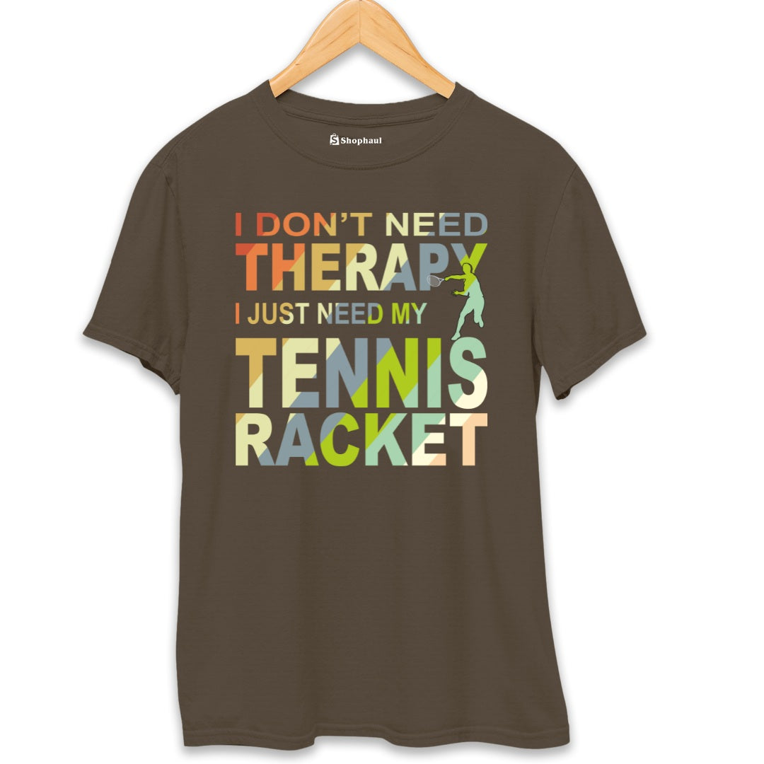 I Don't Need Therapy Tennis T-Shirt  Olive-Green-XXL