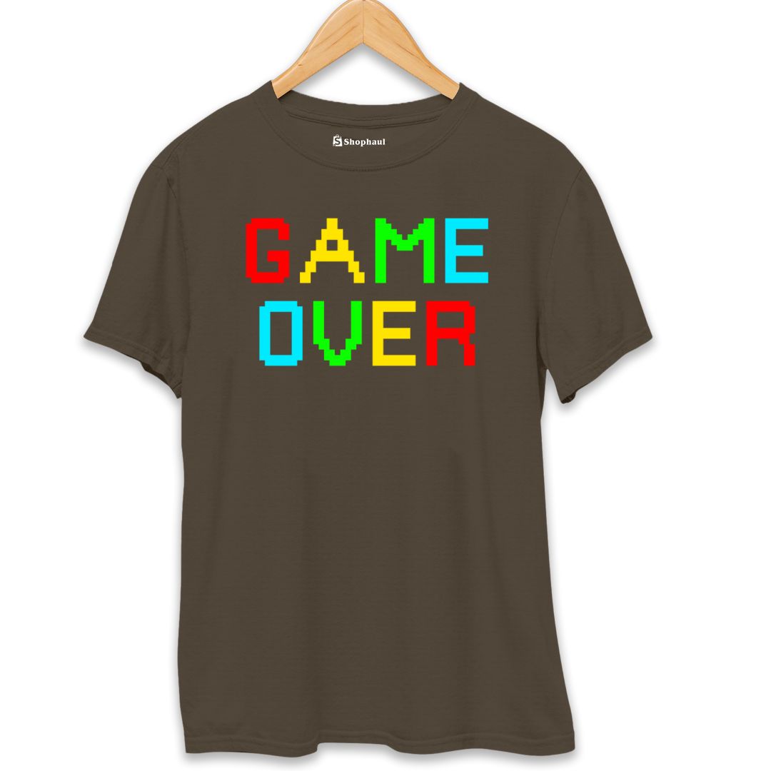 Game Over Gaming T-Shirt  Olive-Green-XXL