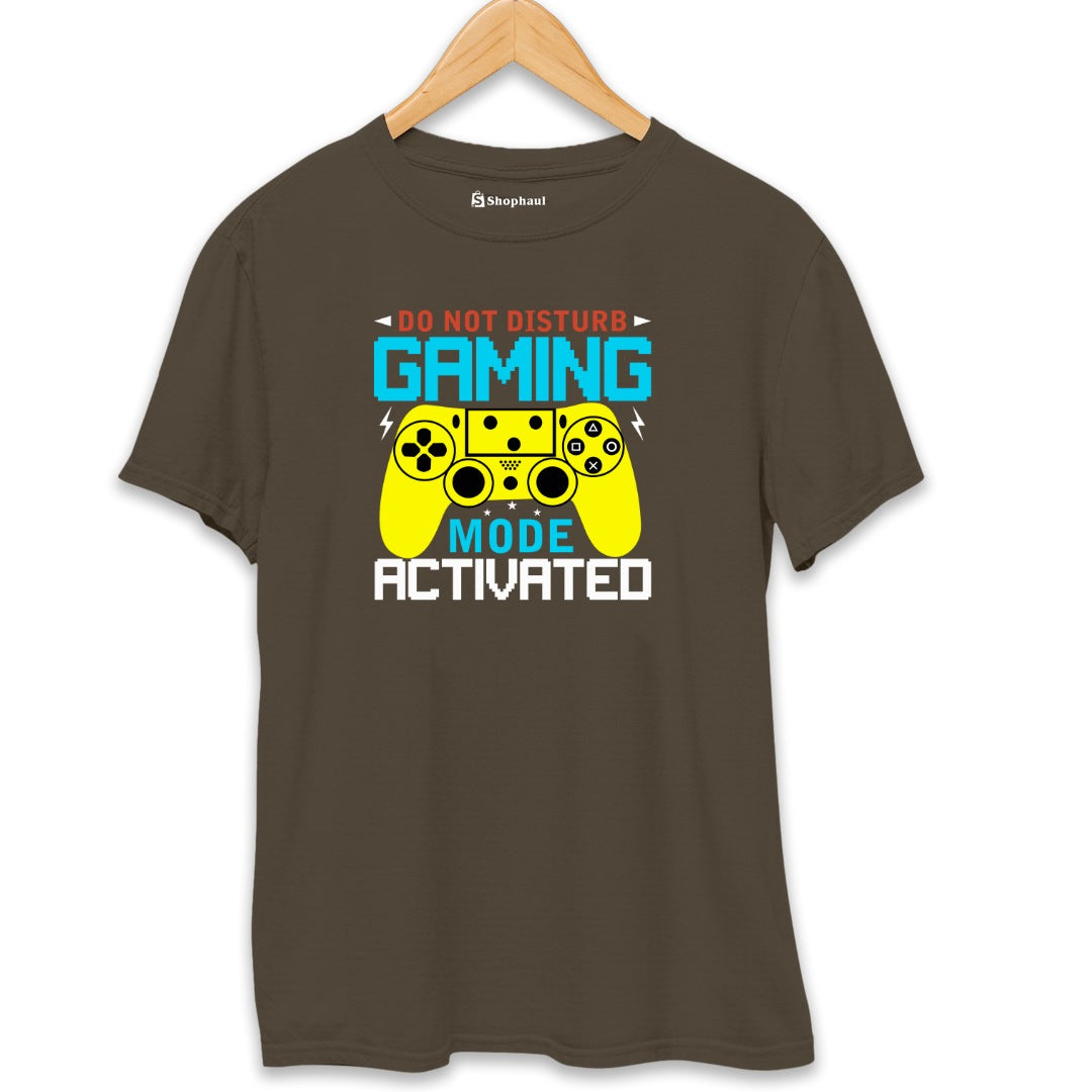 Game Mode Activated Gaming T-Shirt  Olive-Green-XXL