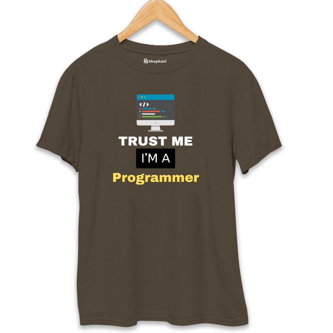 Trust Me I am Developer Coding T-Shirt  Olive-Green-XXL