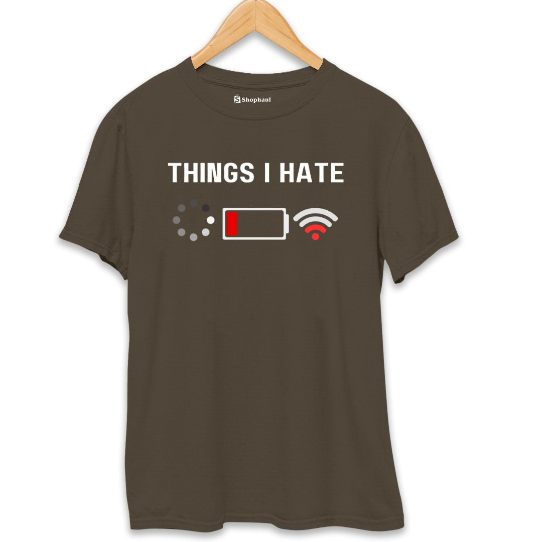 Things I hate Coding T-Shirt  Olive-Green-XXL